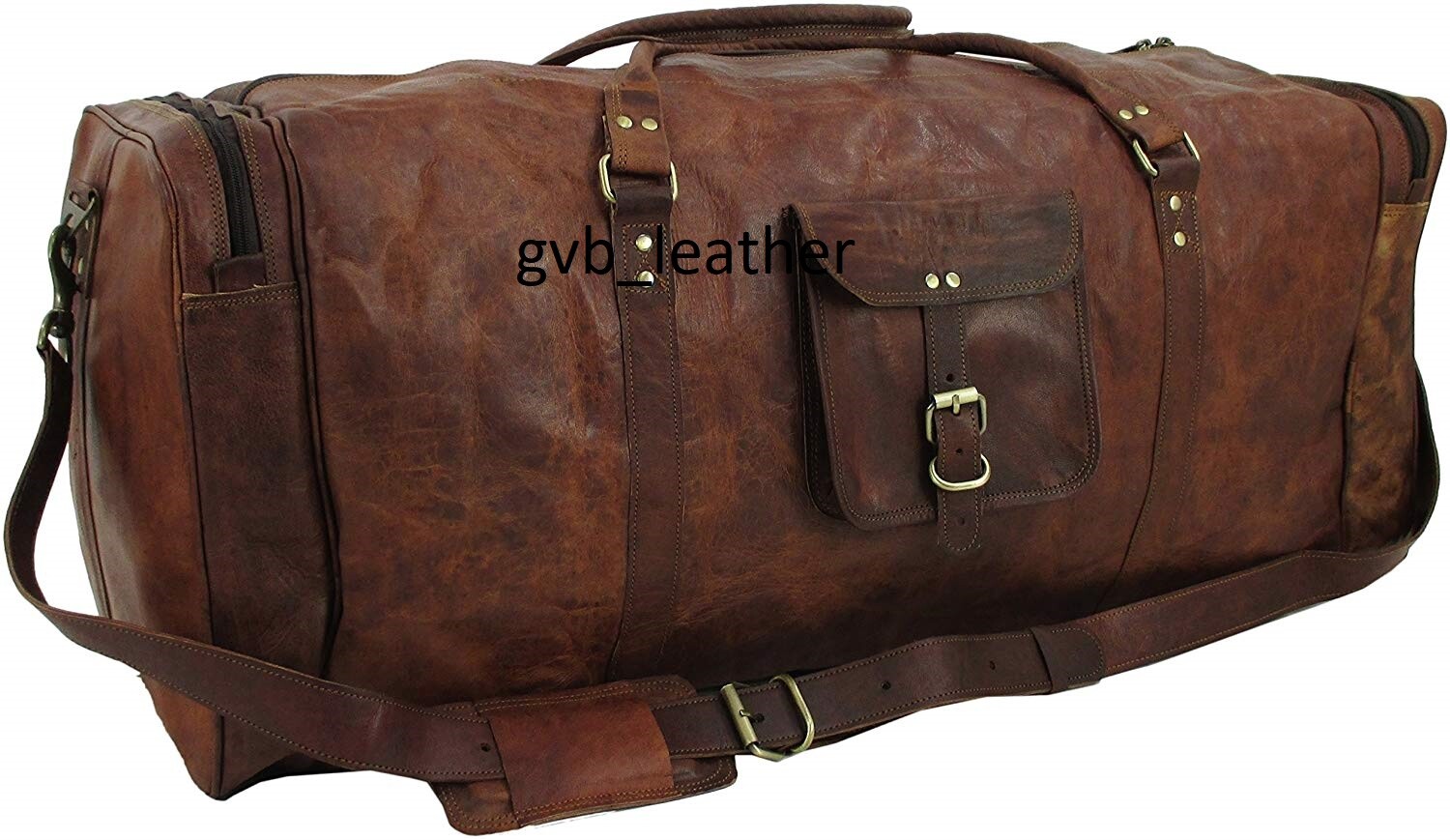 Cuero Genuino Bolsa de Viaje Lona Grande Hombre Vintage Equipaje Fin Semana