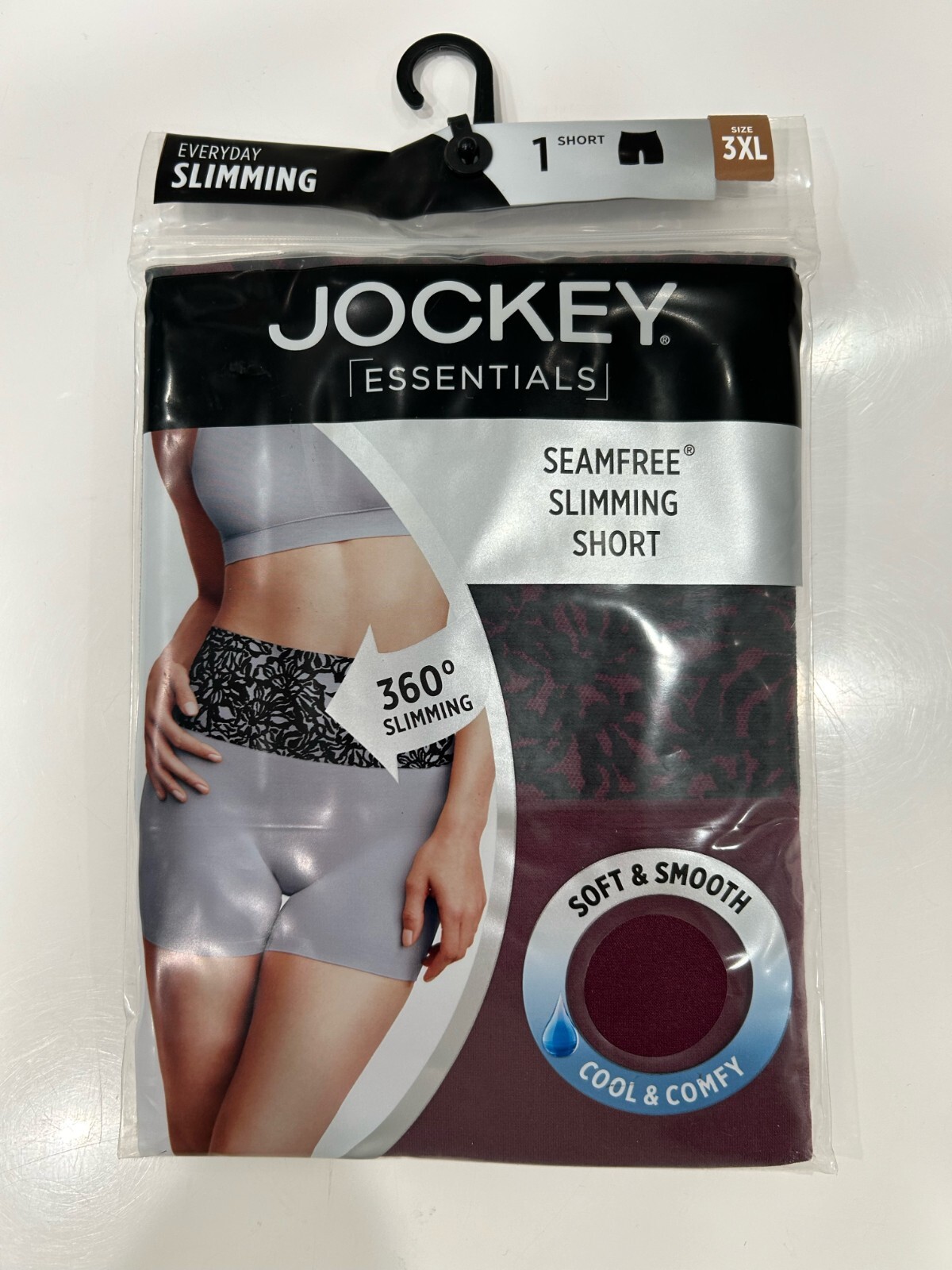New Jockey Essentials Everyday Slimming Women's Mauve Seamfree Short Sz