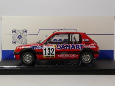 SOLIDO - Modèle Réduit 1/18 Peugeot 205 GTI Rallye Monte-Carlo 1986 #132 - Métal/Plastique