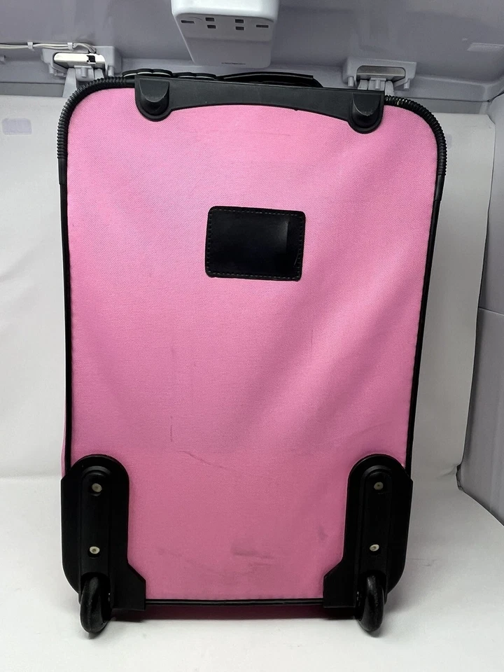Juego de equipaje vertical lado blando Rockland Fashion asas telescópicas rosa 2 piezas ¡EXCELENTE ESTADO USADO! Foto 4 de 4