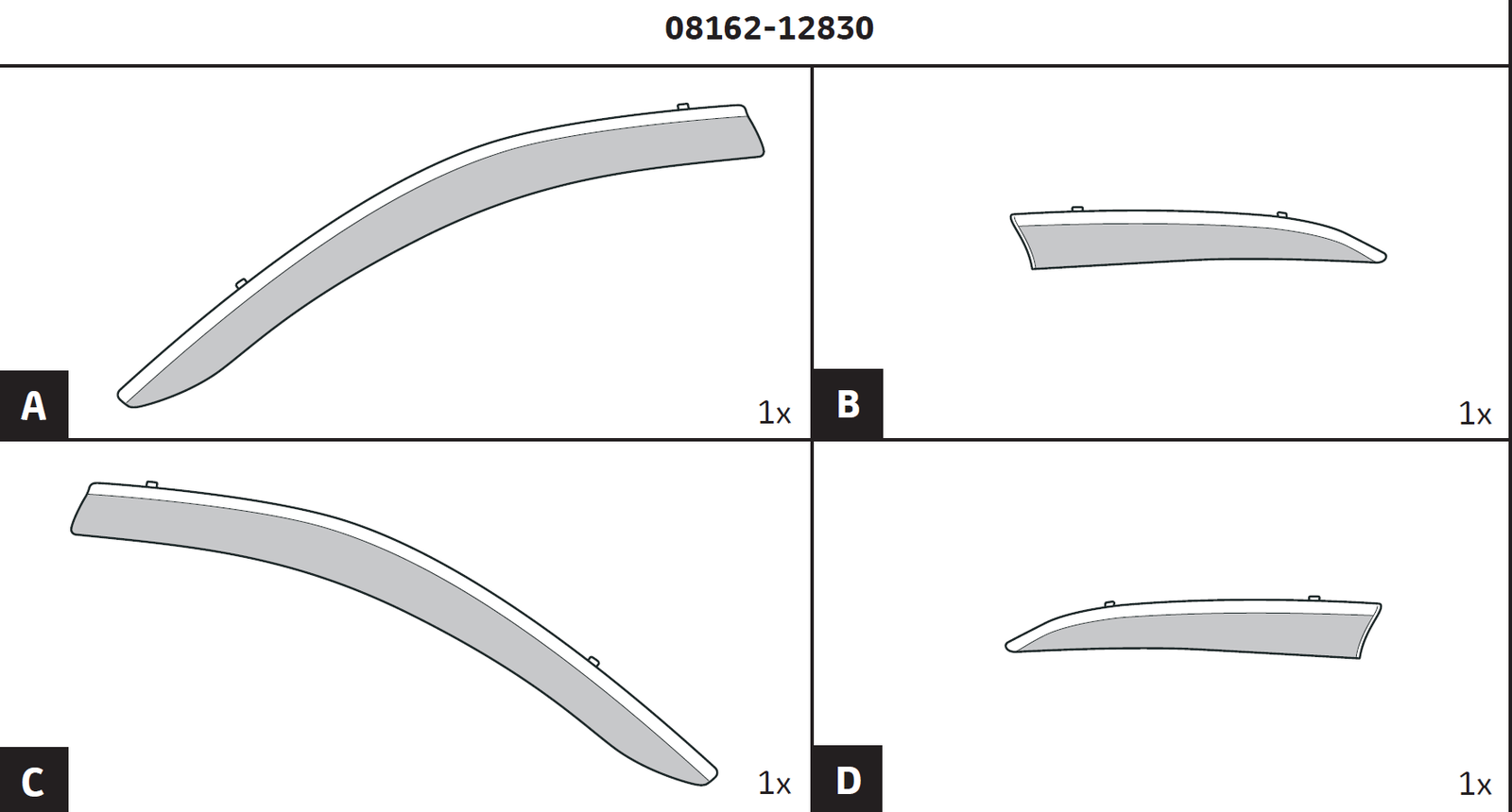 Genuine Toyota Corolla 2019 Wind Deflectors 5DR FR + RR Chrome Edge