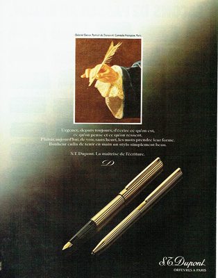 REKLAME WERBUNG 2017 1981 S.T Dupont Kugelschreiber die Meisterin des Schreibens