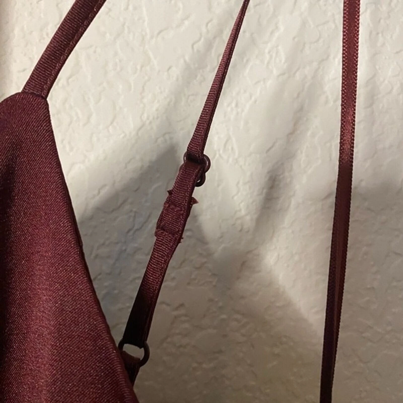 VALENTINO Abito Slip Express Spaghetti Strap Nuovo Con Etichetta Tg M Borgogna Rachel