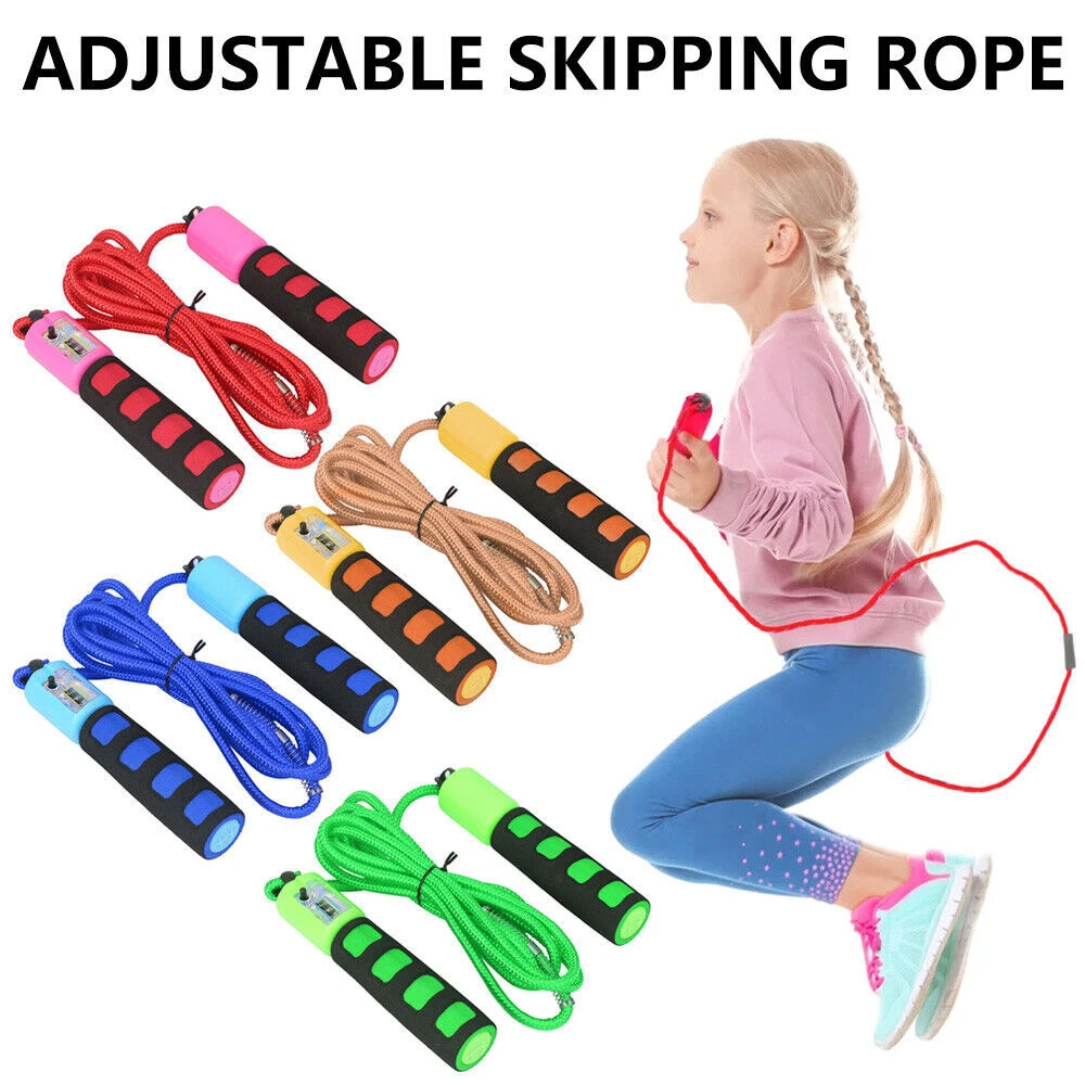 Jump Skipping Rope Plain Fitness Adjustable Kids With Counter