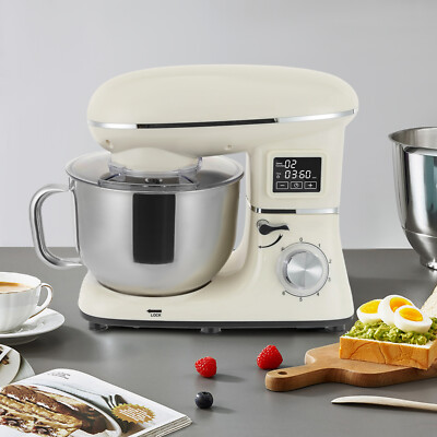 Commercial Food Mixer Processor 6.5Qt 7 Speed Electric Dough Mixer Timing 1350W