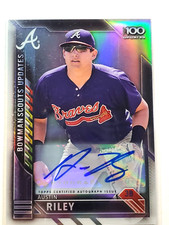 Austin Riley 2016 Bowman Chrome Scouts Top 100 Update Auto 40/199 card SP Braves