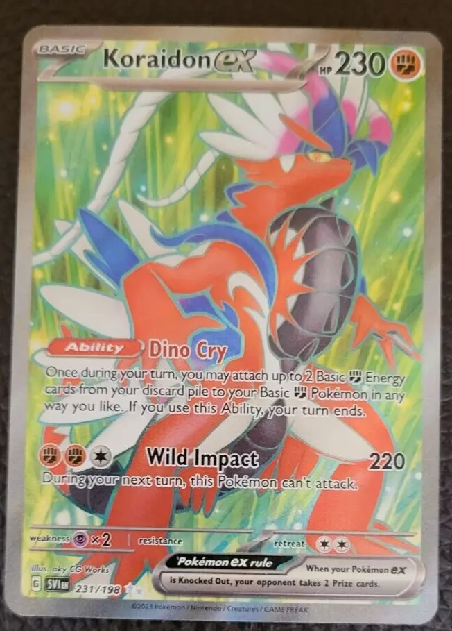 KORAIDON ex 231/198 SCARLET AND VIOLET POKEMON-FULL ART-MINT-IN HAND