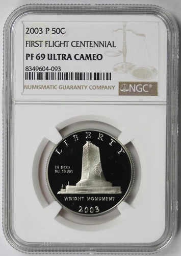 2003-P First Flight Centennial Modern Commemorative 50C PF 69 Ultra Cameo NGC