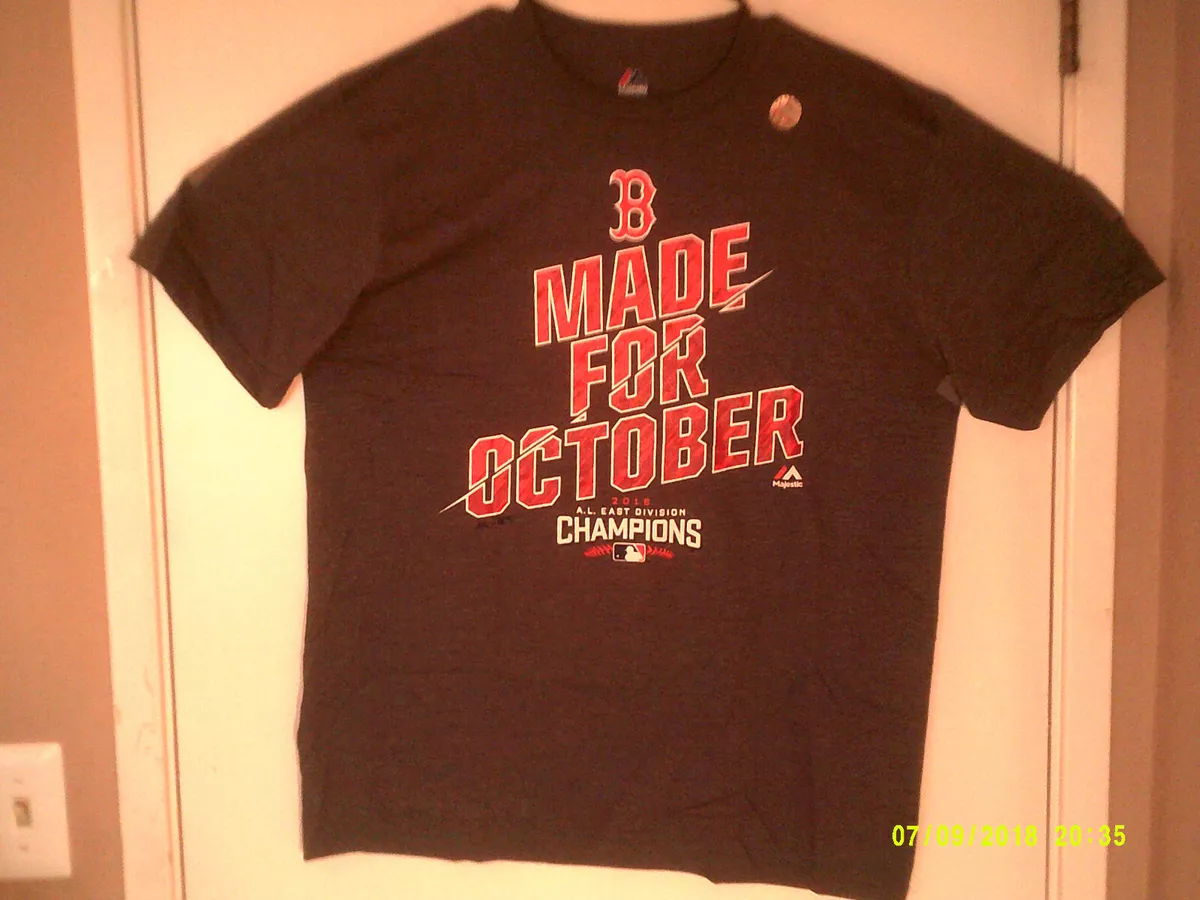 NEW MAJESTIC BOSTON RED SOX Made for October Tee MEN'S GREY T