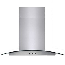 900CFM 30 inch Island Mount Range Hood Tempered Glass Button Control w/LED New