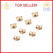 ERT 14K Gold Earring Backs - 8 Piece Replacement Yellow Gold Ear Locking for Stu