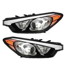 Headlights For 2014 2015 2016 Kia Forte Left+Right Halogen Headlamps Pair No LED