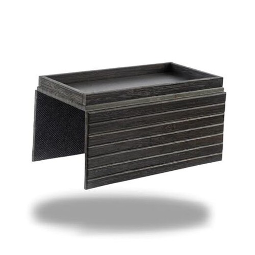 DETOR Couch Arm Tray, TV Tray with Capacious 12.4" x 5.4" Storage Stained Black