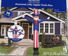 Patriotic Animated Uncle Sam Jolly Jiggler Airblown Inflatable, 10',Brand New  