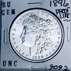 1896 BU GEM MORGAN SILVER DOLLAR UNC MS+++ U.S. MINT RARE COIN 9092