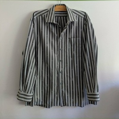 Jeans Chatel Hemd grau gestreift Baumwolle klassisch Gr.40 (4603028)