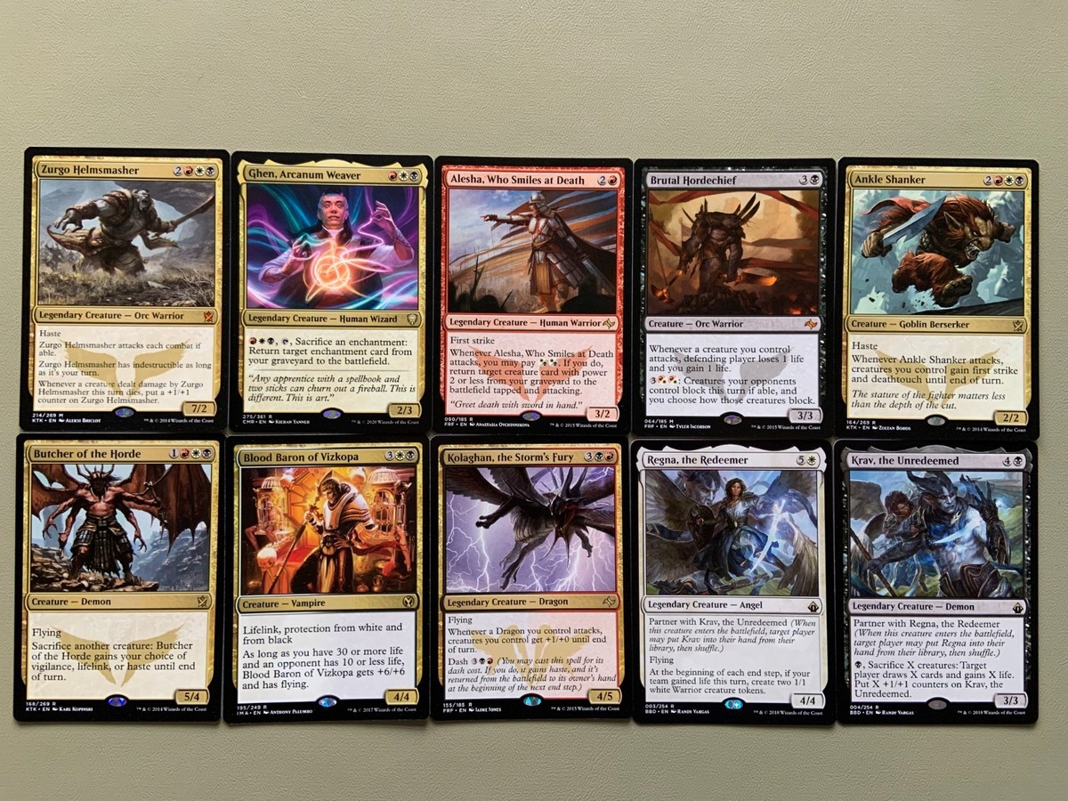 MTG White Black Red WBR Zurgo, Helmsmasher Tokens Commander Deck CMR COM  EDH