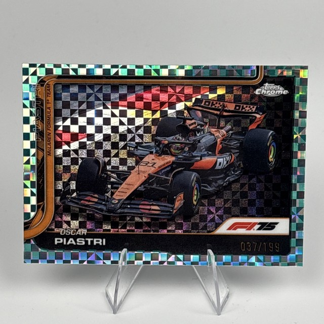 Oscar Piastri 2025 Topps Chrome Formula 1 F1 Aqua Checker /199