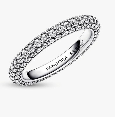 Pandora Timeless-Ring, 925er Silber mit vielen Zirkoniasteinen, Gr. 59, Neu 