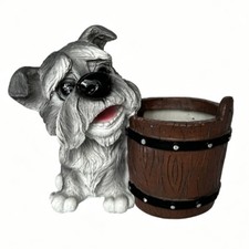 Schnauzer-Blumentopf realistisches Hundegesicht Hundetopf aus Harz f&uuml;r Innenhof