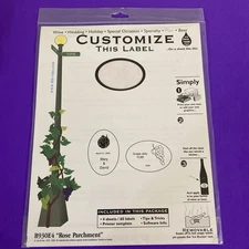 4th & Vine Wine Beer Bottle Labels B930E4 Rose Parchment 4 Sheets/60 Removable