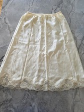 Cream Nylon Half Slip Size Medium Wide Lace Hem Trim Vintage