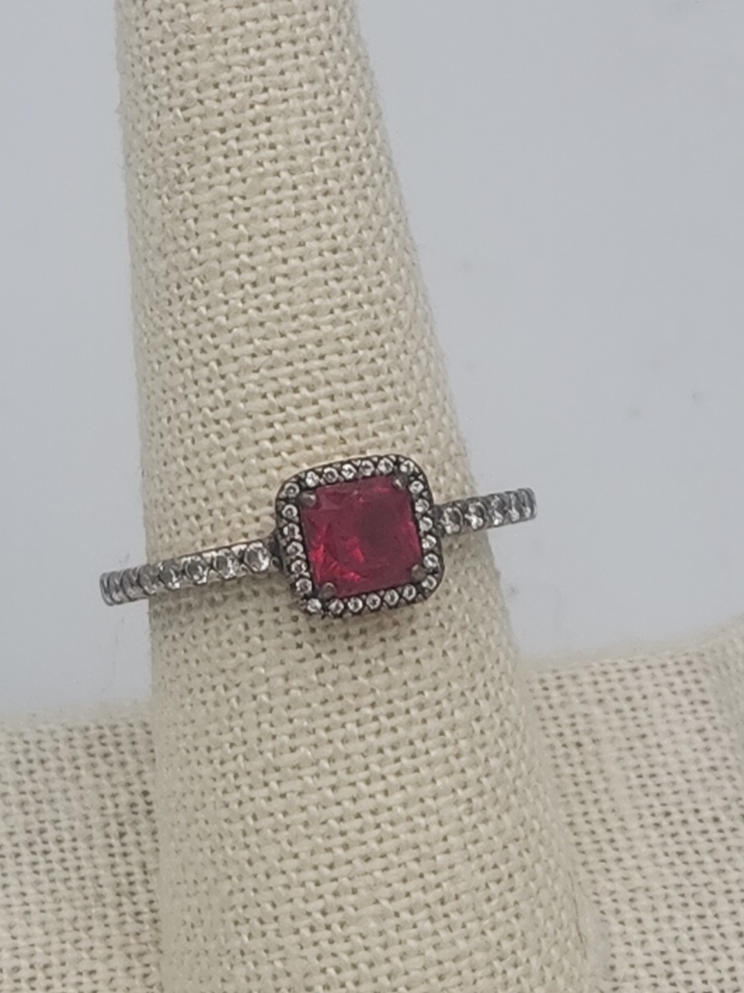 Pandora Sterling Silver 925 Ruby Red Crystals Rin… - image 1