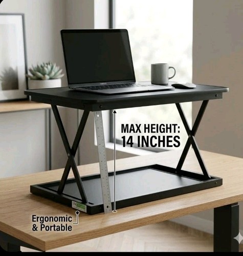 Uncaged Ergonomics CHANGEdesk Mini Standing Desk Converter - Black - Portable