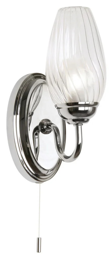 Wall Light Silver Sater Chrome IP44 Oaks Lighting 854 WB CH