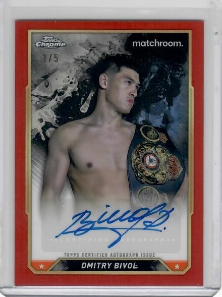 2024 Topps Chrome Boxing Dmitry Bivol #CBA-DBL Auto Red Refractor SSP /5