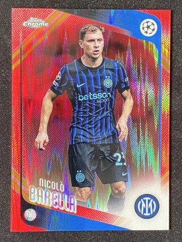 Nicolo Barella 2025-26 Topps Chrome UCC Hongbao Red Refractor Base #108 -ce2