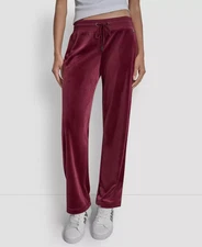 DKNY Jeans Women's Petite Pants PM Drawstring-Waist Velour
