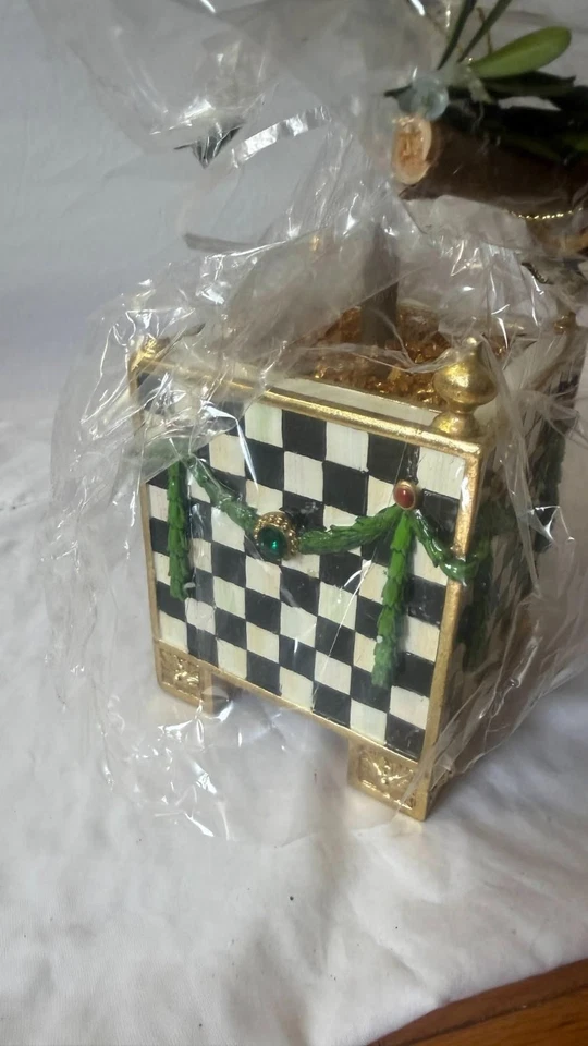 $249 Nuevo Mackenzie-Childs Esmeralda Lujo Boj Topiario Decoración de Navidad Foto 4 de 4