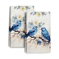Cute Birds Kitchen Towels Decorative Set of 2,Soft Absorbent Dish Towels for ...