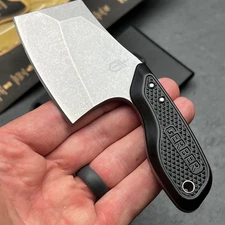 Gerber Tri-Tip Fixed Cleaver Blade Full Tang Camp Knife Black Handle with Sheath