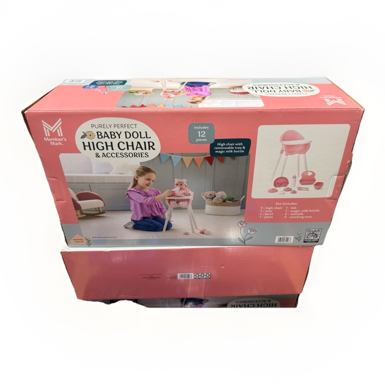 Members Mark Purely Perfect Baby Doll High Chair And Accessories NEW