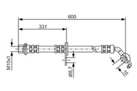 Bremsschlauch Vorne Links Bosch 1 987 476 108 FÜR Toyota