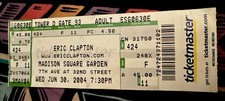 ERIC CLAPTON - MADISON SQUARE GARDEN - JUNE 30, 2004 - TICKET