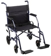 Drive Medical Lightweight Transport Wheelchair with Swing-away Footrests