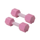 UiiDDrout Pink Adjustable Dumbbells Set 5 LB Pair - Quick Dial System for Ins...