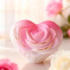 3D Rose Heart Shaped Candle Molds Valentine'S Day Silicone Molds for Resin Soap