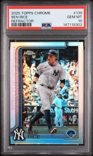 2025 Topps Chrome - Ben Rice #139 Refractor (RC) PSA 10