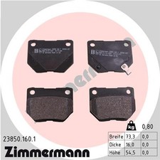 ZIMMERMANN 23850.160.1 Bremsbelagsatz, Scheibenbremse für SUBARU