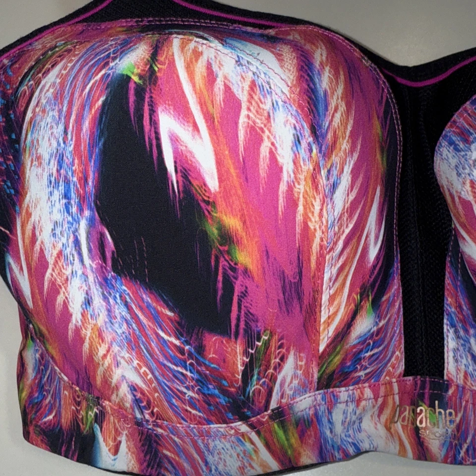 Panache High Impact Underwire Sports Bra 34FF Style 5021A Pink Galaxy Print - Image 3 of 4