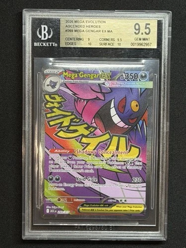 Pokémon Mega Gengar EX 2026 Ascended Heroes 269/217 Mega Attack Rare BGS 9.5