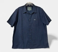 Pelagic Men’s Shirt XL Navy Abstract Print Short Sleeve Outdoor Fishing Surf