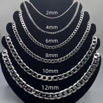 Silberkette 925 Sterlingsilber plattiert Panzerkette Halskette Collier Damen