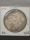 1896- MORGAN SILVER DOLLAR- NICE COIN-RAINBOW TONING - NO RESERVE AUCTION- #952