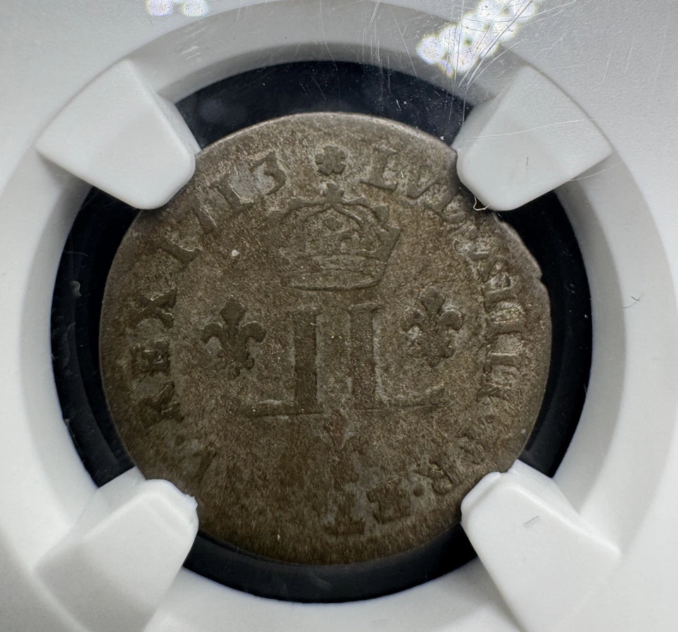 1713-AA French America Copper 15 Deniers NGC Graded Straight Grade! - Image 2 of 3