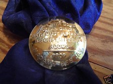 Scarf slide/Wild Rag Slide: "Madame Bee Jay", brass, for Silk